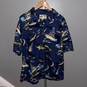 Big Game Sport Fishing Men’s Short Sleeve Hawaiian Shirt